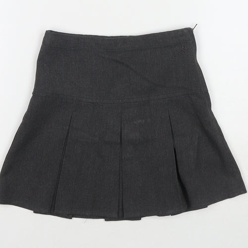 NEXT Girls Grey Polyester Skater Skirt Size 6 Years Regular Zip