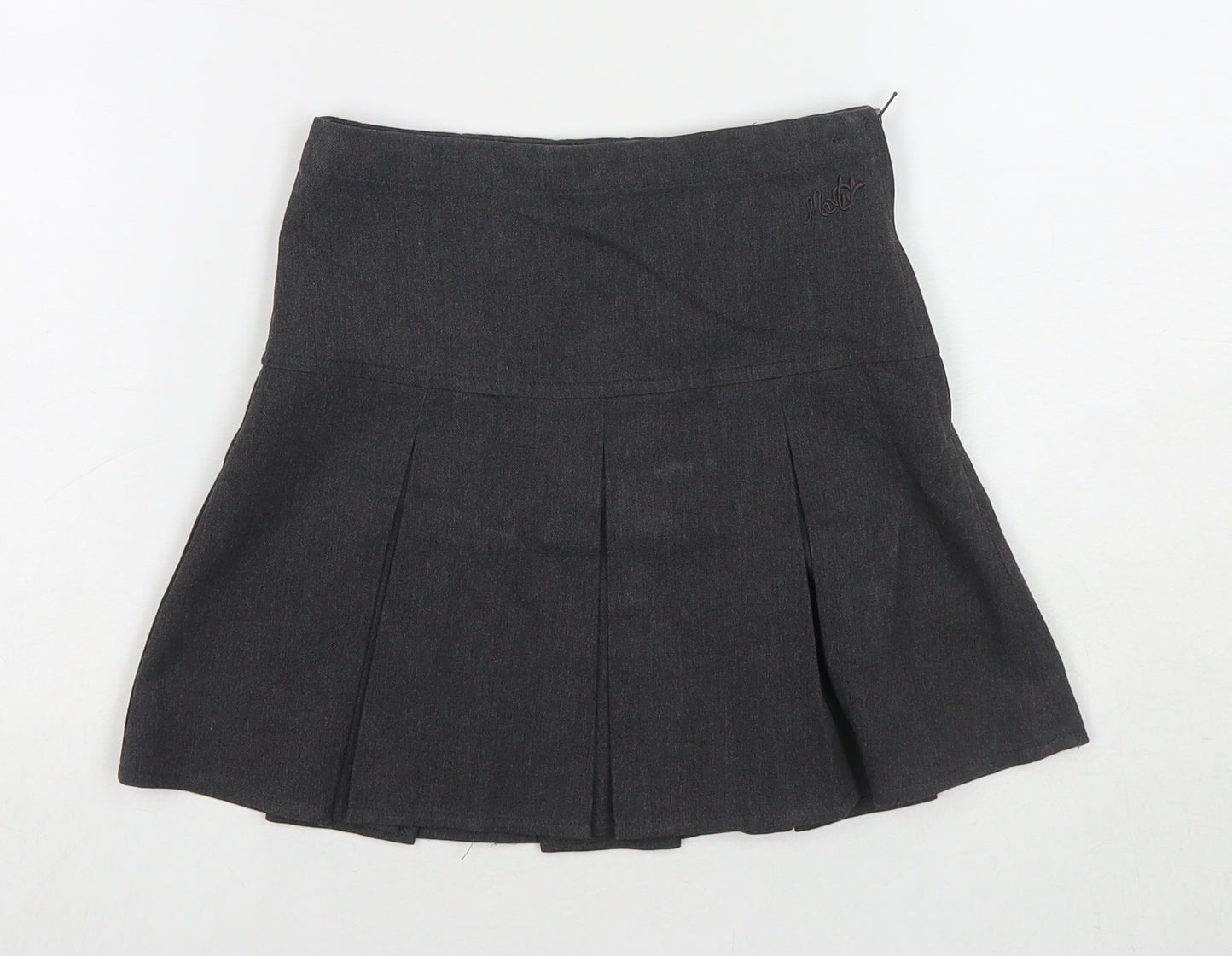 NEXT Girls Grey Polyester Skater Skirt Size 6 Years Regular Zip