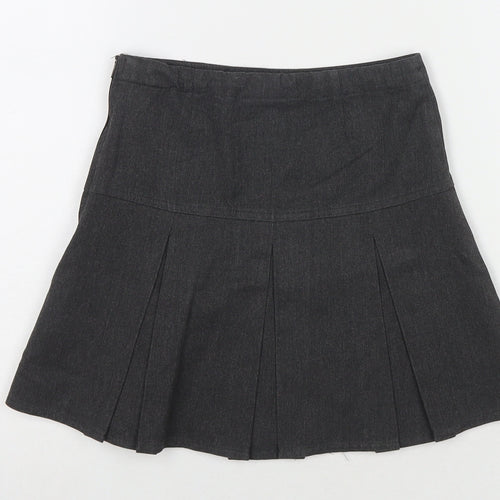 NEXT Girls Grey Polyester Skater Skirt Size 6 Years Regular Zip