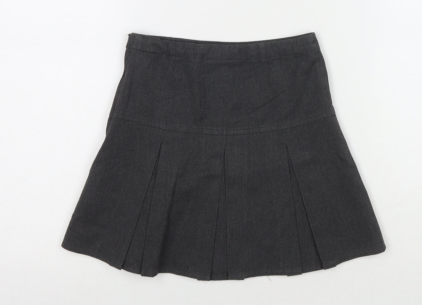 NEXT Girls Grey Polyester Skater Skirt Size 6 Years Regular Zip