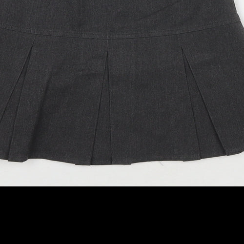 NEXT Girls Grey Polyester Skater Skirt Size 6 Years Regular Zip