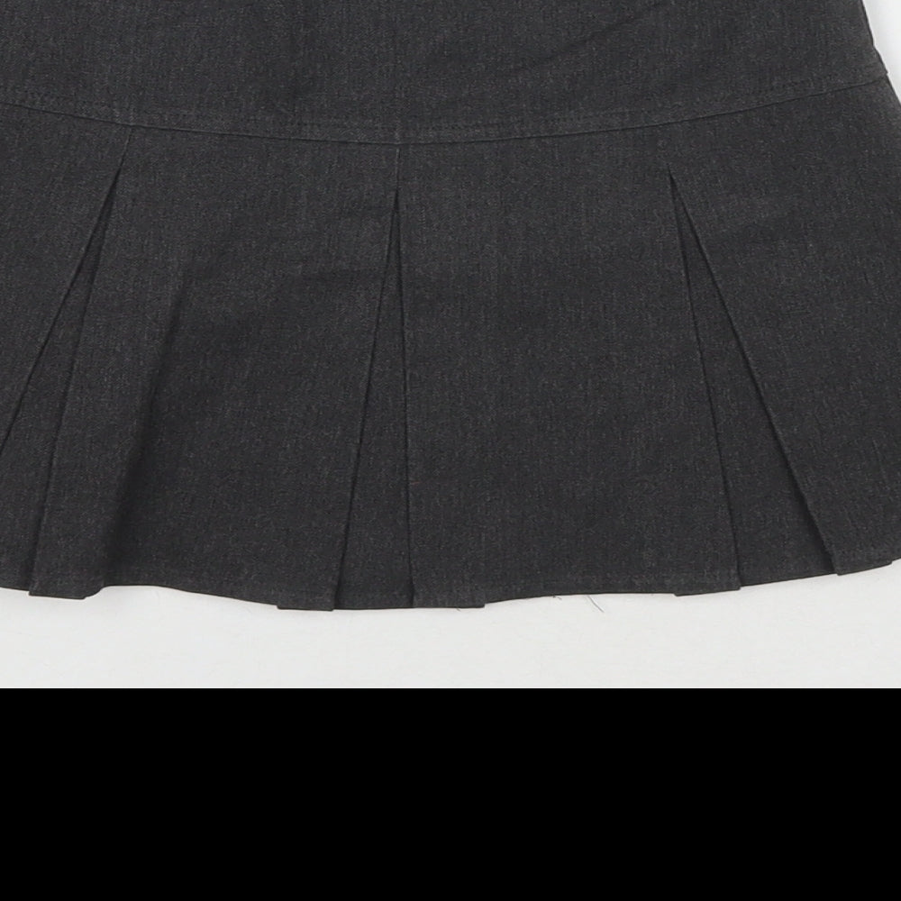 NEXT Girls Grey Polyester Skater Skirt Size 6 Years Regular Zip