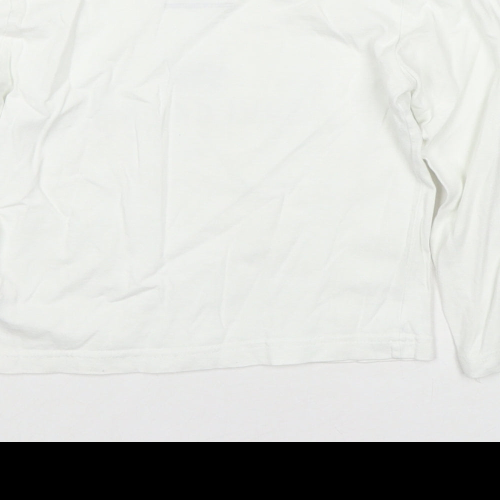 SoulCal&Co Boys White Cotton Basic T-Shirt Size 5-6 Years Round Neck Pullover - Logo