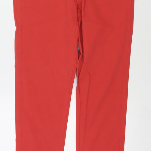 Marks and Spencer Womens Red Cotton Straight Jeans Size 12 L30 in Regular Zip