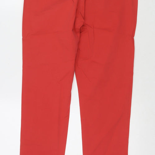 Marks and Spencer Womens Red Cotton Straight Jeans Size 12 L30 in Regular Zip