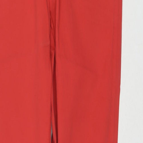 Marks and Spencer Womens Red Cotton Straight Jeans Size 12 L30 in Regular Zip