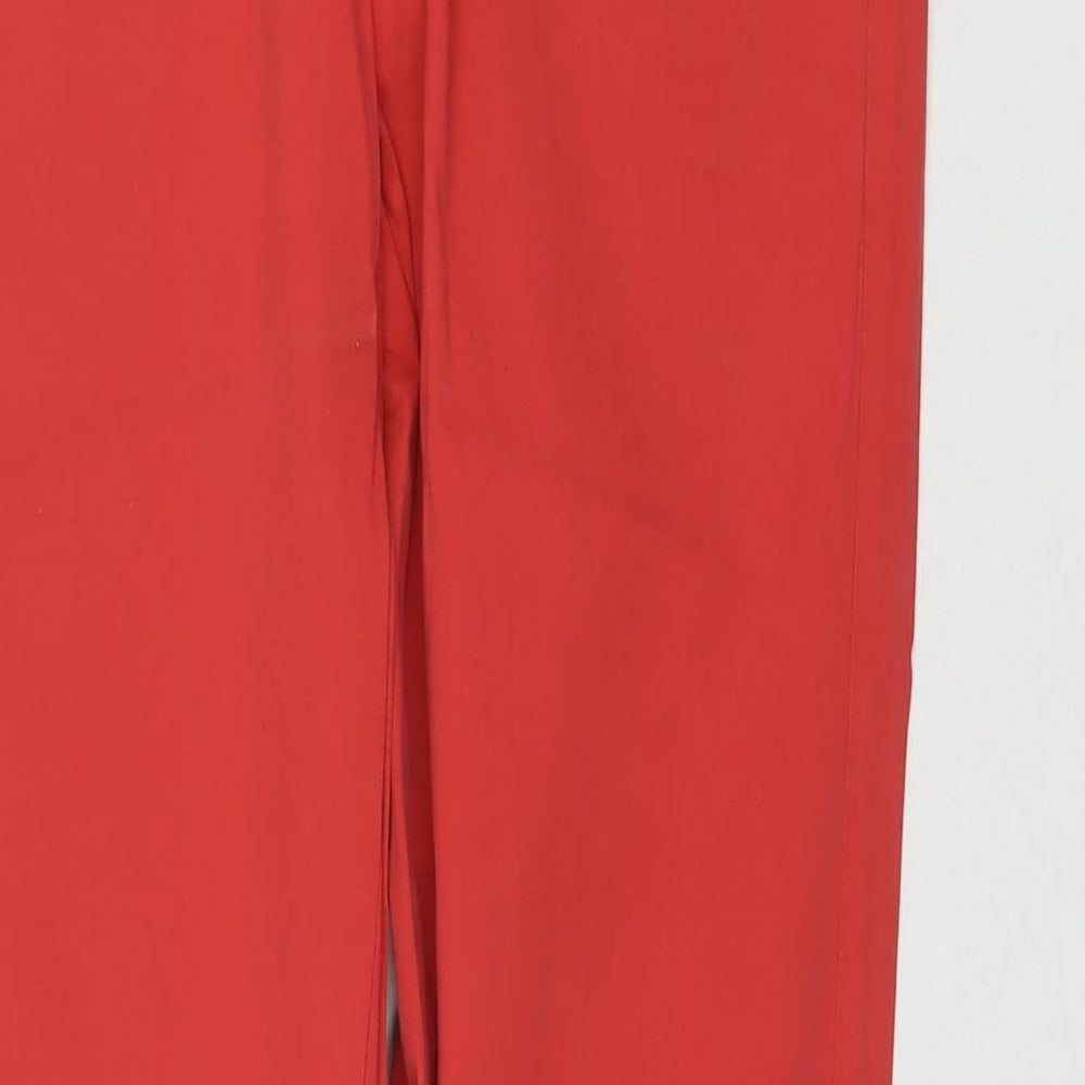 Marks and Spencer Womens Red Cotton Straight Jeans Size 12 L30 in Regular Zip