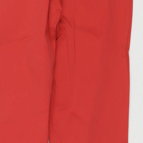 Marks and Spencer Womens Red Cotton Straight Jeans Size 12 L30 in Regular Zip