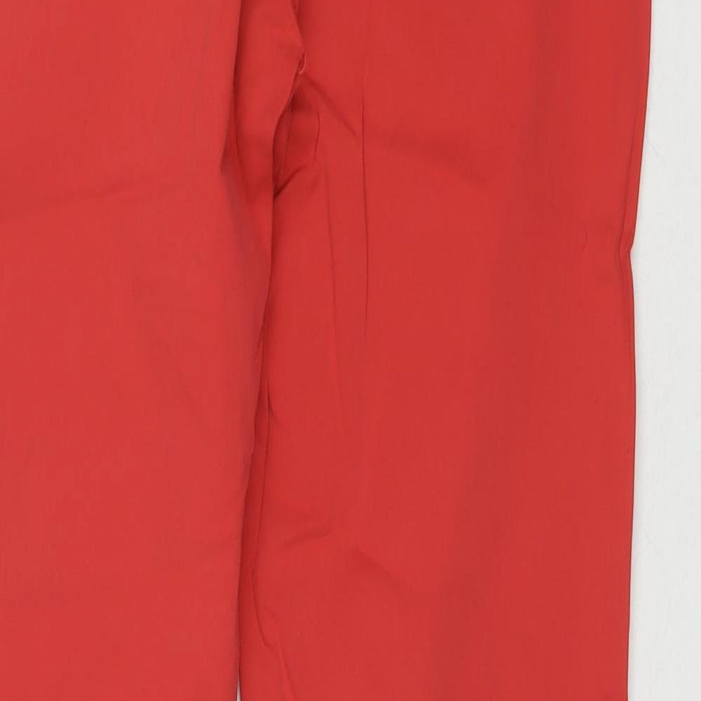 Marks and Spencer Womens Red Cotton Straight Jeans Size 12 L30 in Regular Zip