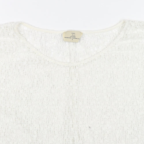 NEXT Womens White Polyester Basic Blouse Size 6 Round Neck
