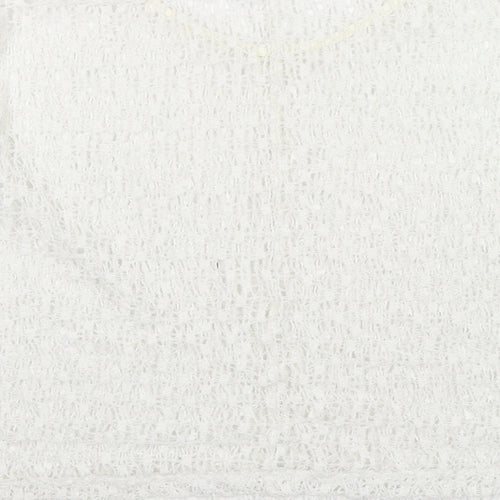 NEXT Womens White Polyester Basic Blouse Size 6 Round Neck