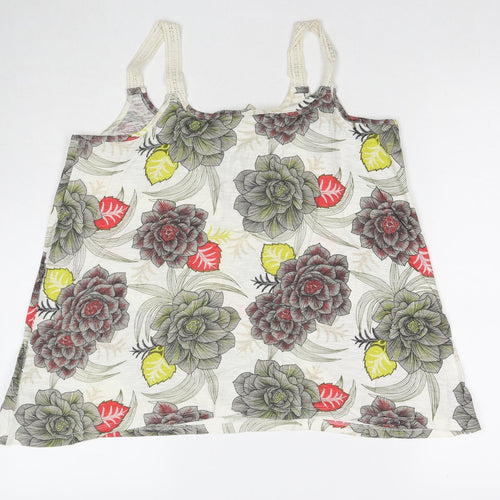 NEXT Womens Multicoloured Floral Cotton Basic Tank Size 14 Round Neck