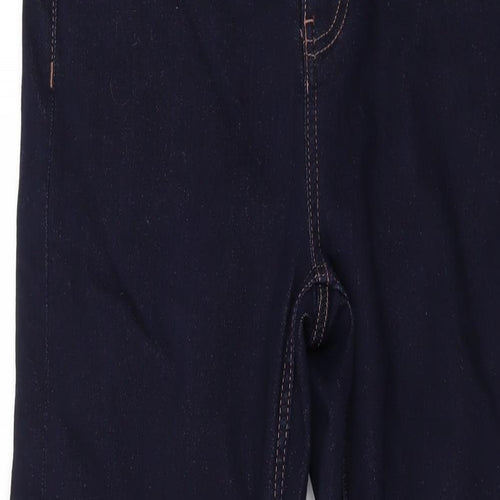 Marks and Spencer Womens Blue Cotton Straight Jeans Size 10 L28 in Regular Zip