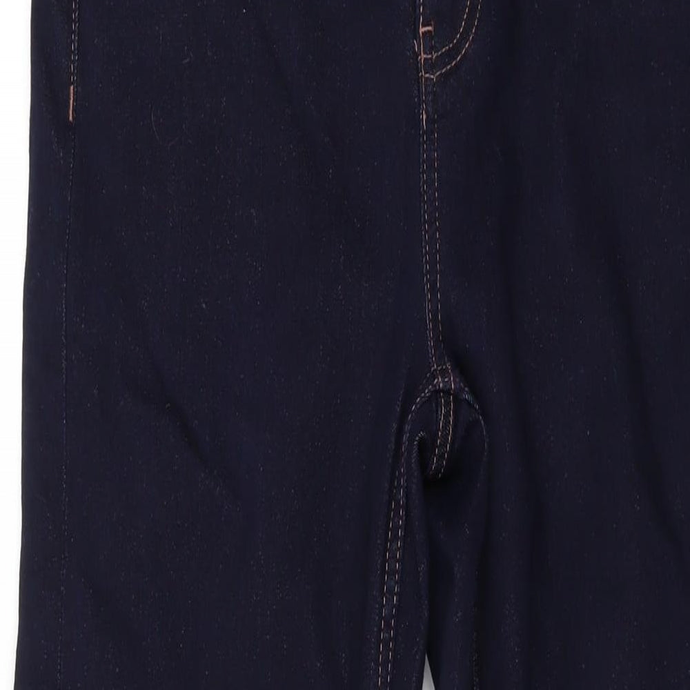Marks and Spencer Womens Blue Cotton Straight Jeans Size 10 L28 in Regular Zip