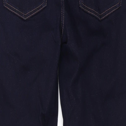 Marks and Spencer Womens Blue Cotton Straight Jeans Size 10 L28 in Regular Zip