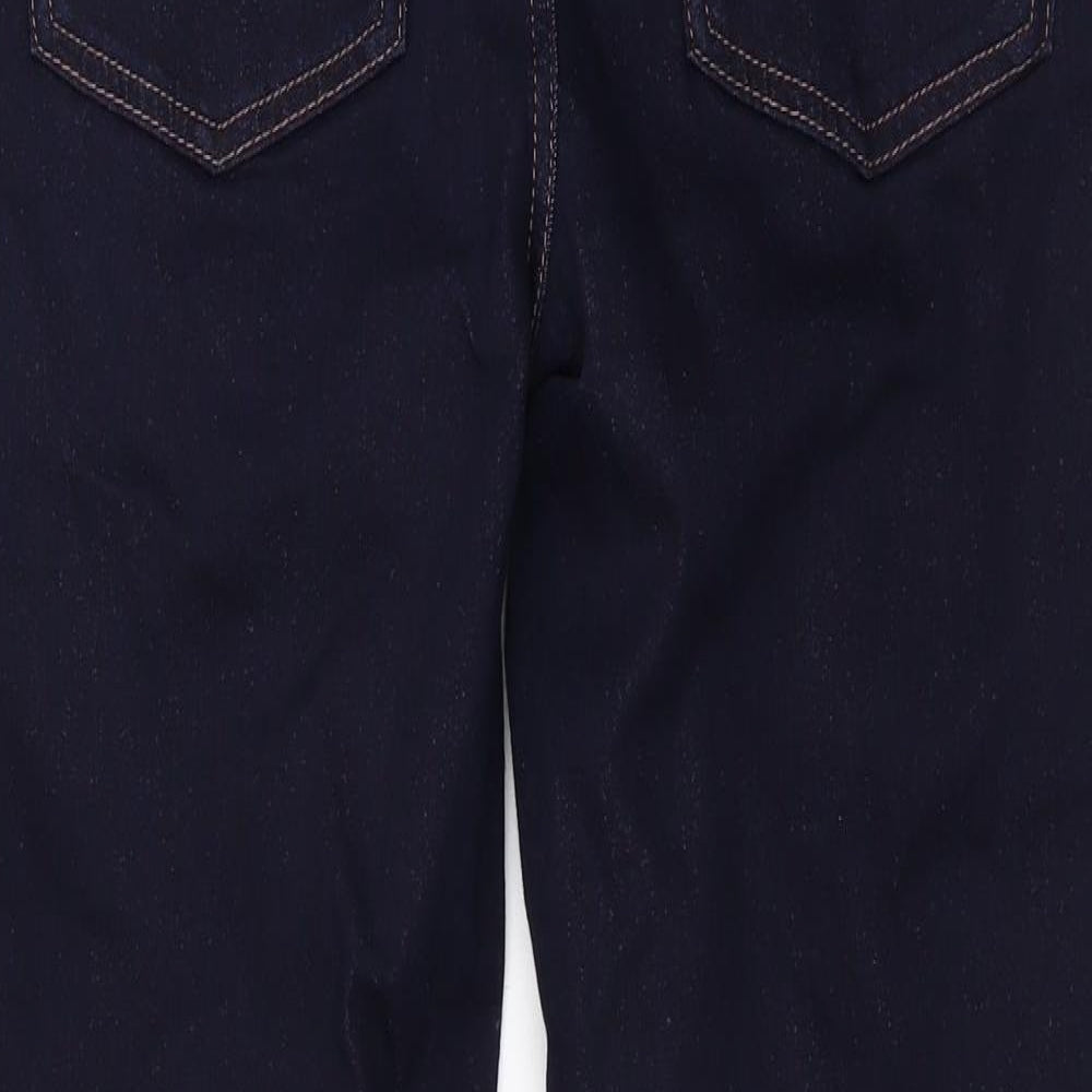 Marks and Spencer Womens Blue Cotton Straight Jeans Size 10 L28 in Regular Zip