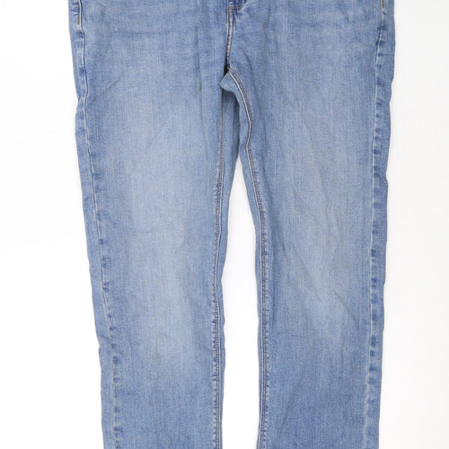 Marks and Spencer Mens Blue Cotton Skinny Jeans Size 32 in L32 in Regular Zip