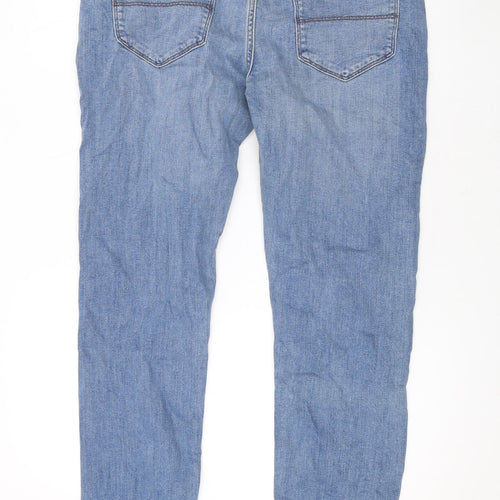 Marks and Spencer Mens Blue Cotton Skinny Jeans Size 32 in L32 in Regular Zip