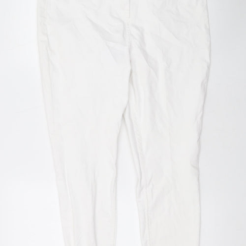 Papaya Womens White Cotton Skinny Jeans Size 18 L27 in Regular Zip