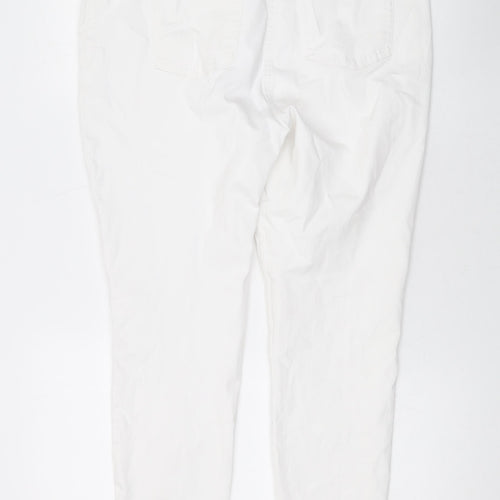 Papaya Womens White Cotton Skinny Jeans Size 18 L27 in Regular Zip