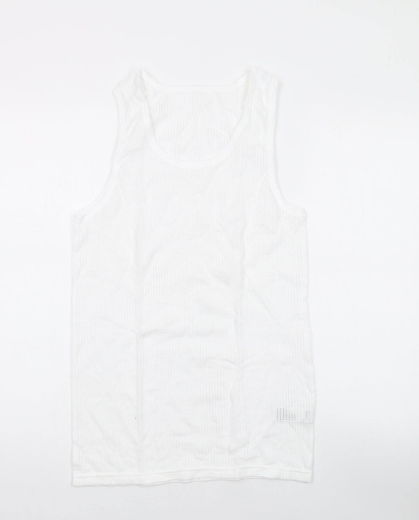 Marks and Spencer Mens White Cotton T-Shirt Size S Round Neck
