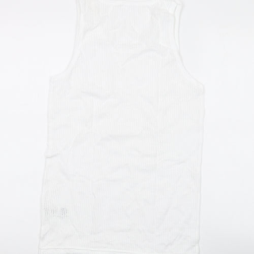 Marks and Spencer Mens White Cotton T-Shirt Size S Round Neck