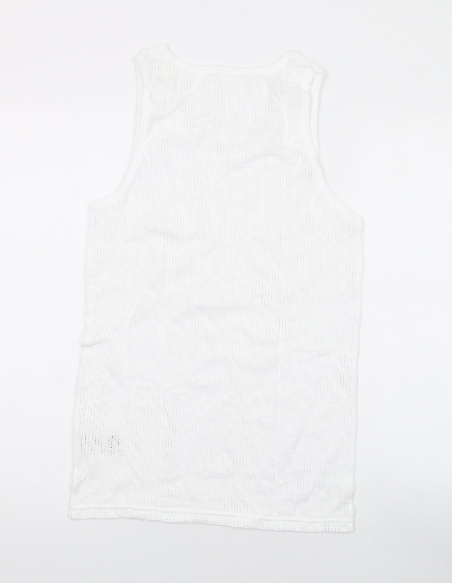 Marks and Spencer Mens White Cotton T-Shirt Size S Round Neck