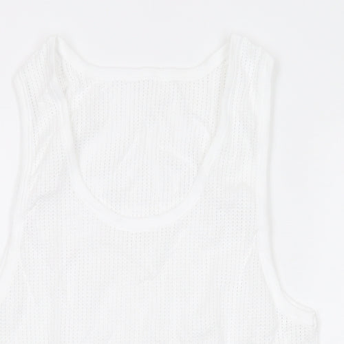 Marks and Spencer Mens White Cotton T-Shirt Size S Round Neck