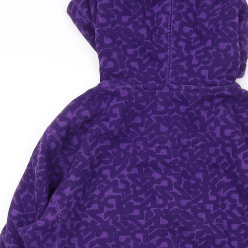 Nike Womens Purple Geometric Cotton Full Zip Hoodie Size S Zip
