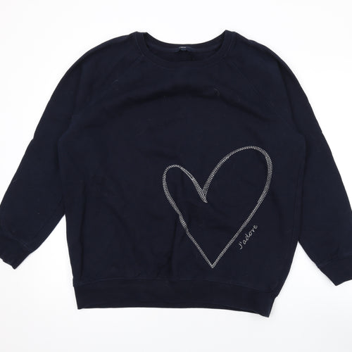 NEXT Womens Blue Cotton Pullover Sweatshirt Size L Pullover