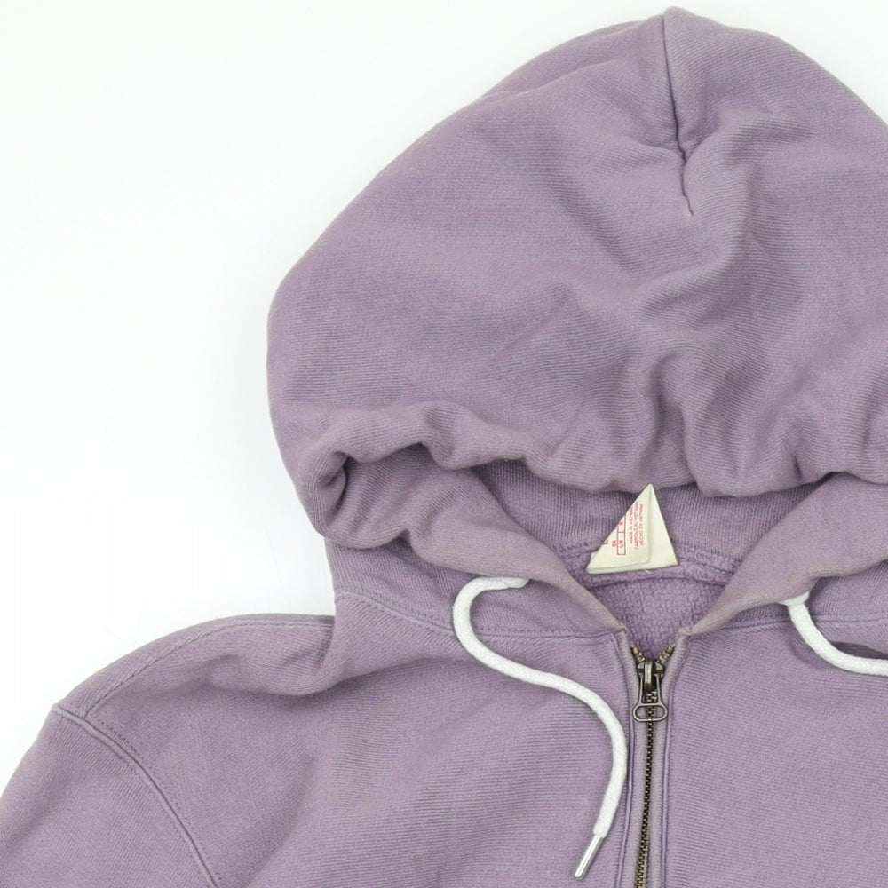 Champion Womens Purple Cotton Pullover Hoodie Size L Zip