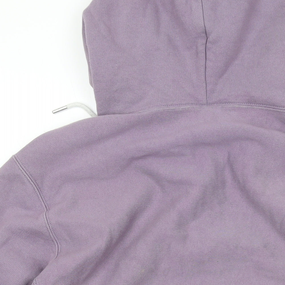 Champion Womens Purple Cotton Pullover Hoodie Size L Zip