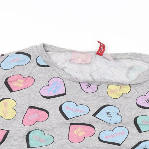 Divided by H&M Womens Grey Geometric Cotton Pullover Sweatshirt Size M Pullover - Love Hearts