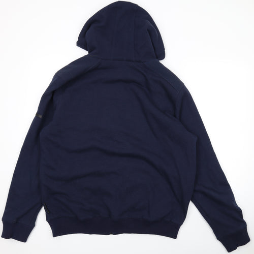 Dissident Mens Blue Polyester Full Zip Hoodie Size XL