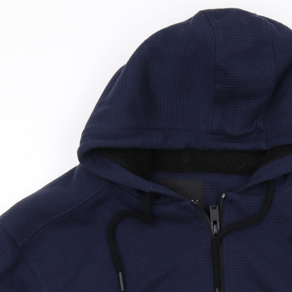 Dissident Mens Blue Polyester Full Zip Hoodie Size XL