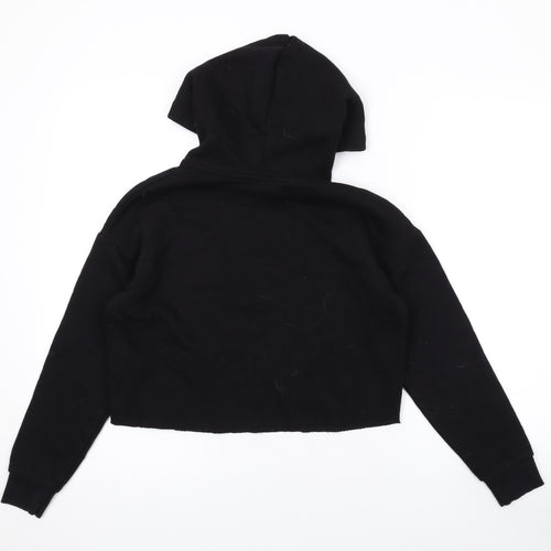 New Look Girls Black Polyester Pullover Hoodie Size 12-13 Years Pullover