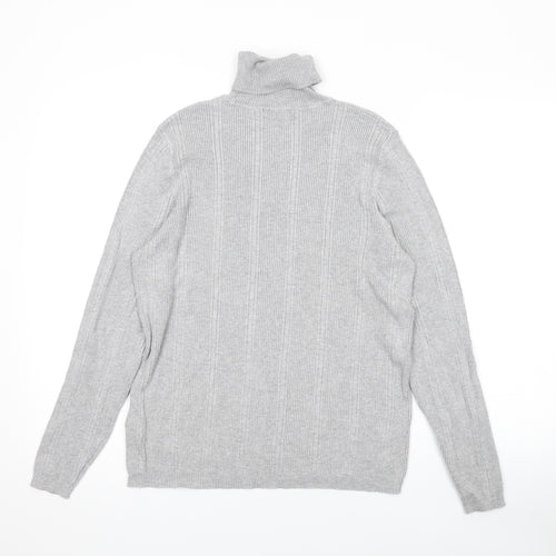 Marks and Spencer Womens Grey Roll Neck Viscose Pullover Jumper Size 16