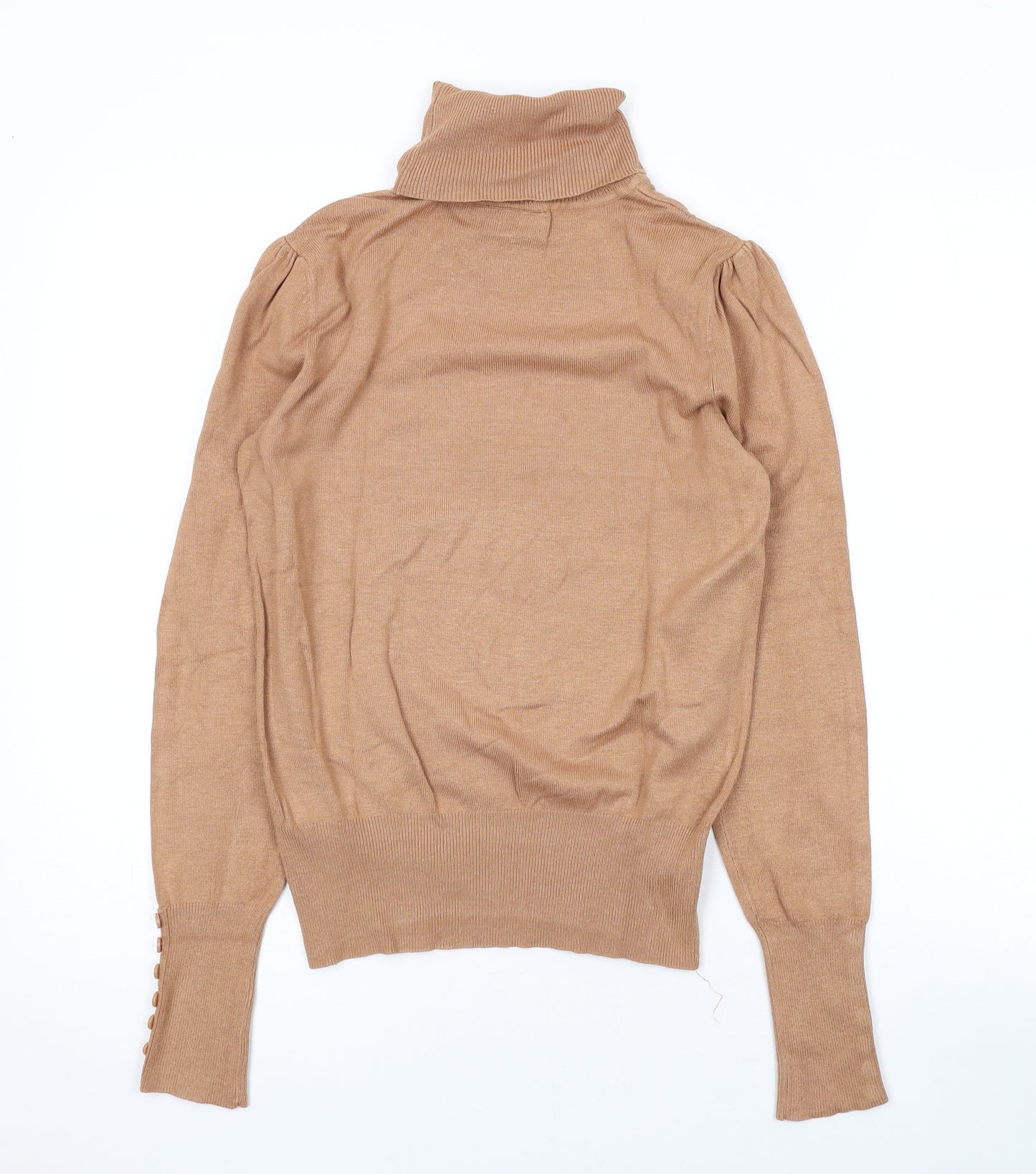 Wallis Womens Brown Roll Neck Viscose Pullover Jumper Size 10