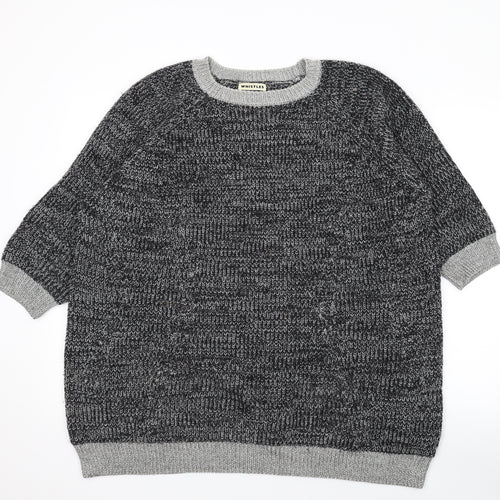 Whistles Womens Black Round Neck Wool Pullover Jumper Size M