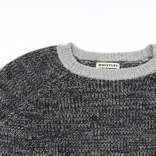 Whistles Womens Black Round Neck Wool Pullover Jumper Size M