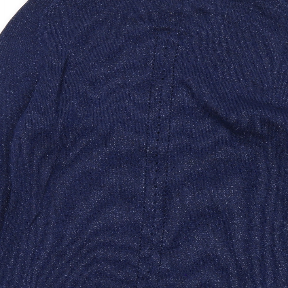 White Stuff Womens Blue Round Neck Viscose Cardigan Jumper Size 10