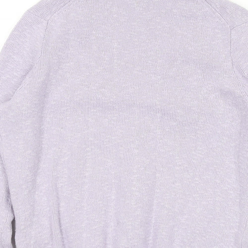 Madewell Womens Purple V-Neck Cotton Pullover Jumper Size XS