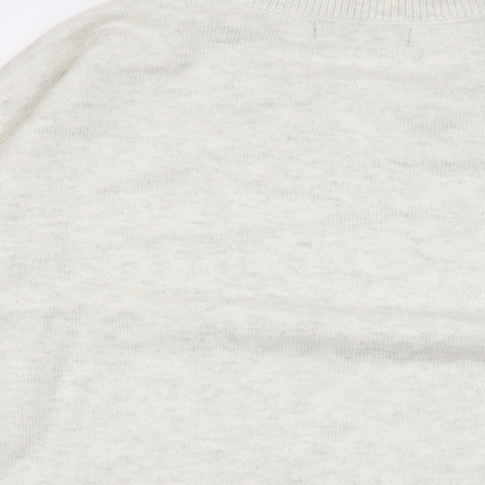 Marks and Spencer Womens Ivory V-Neck Polyester Pullover Jumper Size M