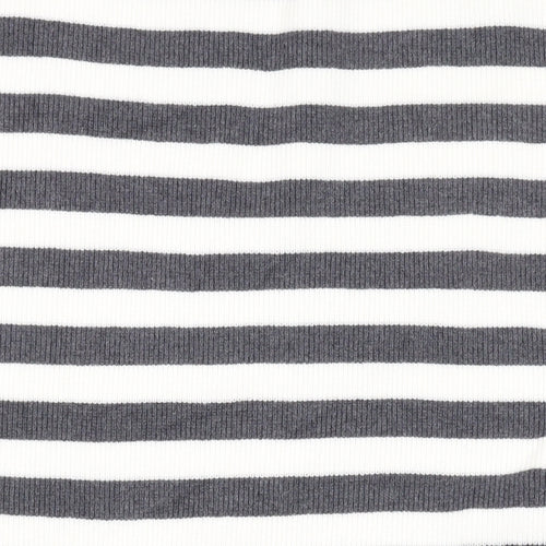 Marks and Spencer Womens Grey Striped Viscose A-Line Skirt Size L