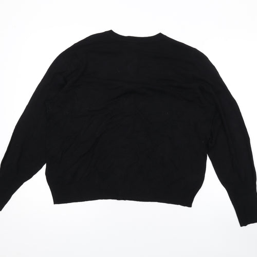 Marks and Spencer Womens Black Round Neck Viscose Cardigan Jumper Size 18