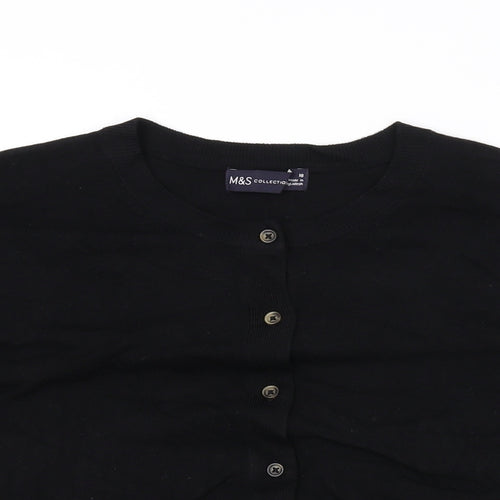 Marks and Spencer Womens Black Round Neck Viscose Cardigan Jumper Size 18