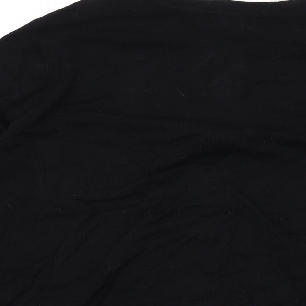 Marks and Spencer Womens Black Round Neck Viscose Cardigan Jumper Size 18