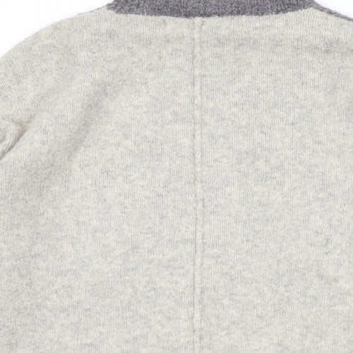 Marks and Spencer Womens Grey Mock Neck Acrylic Pullover Jumper Size M