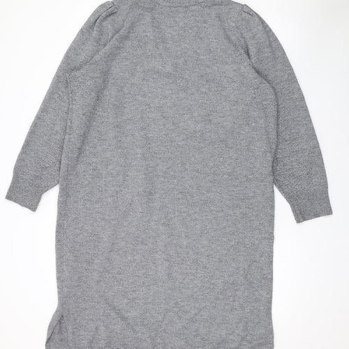 John Lewis Womens Grey V-Neck Acrylic Pullover Jumper Size L