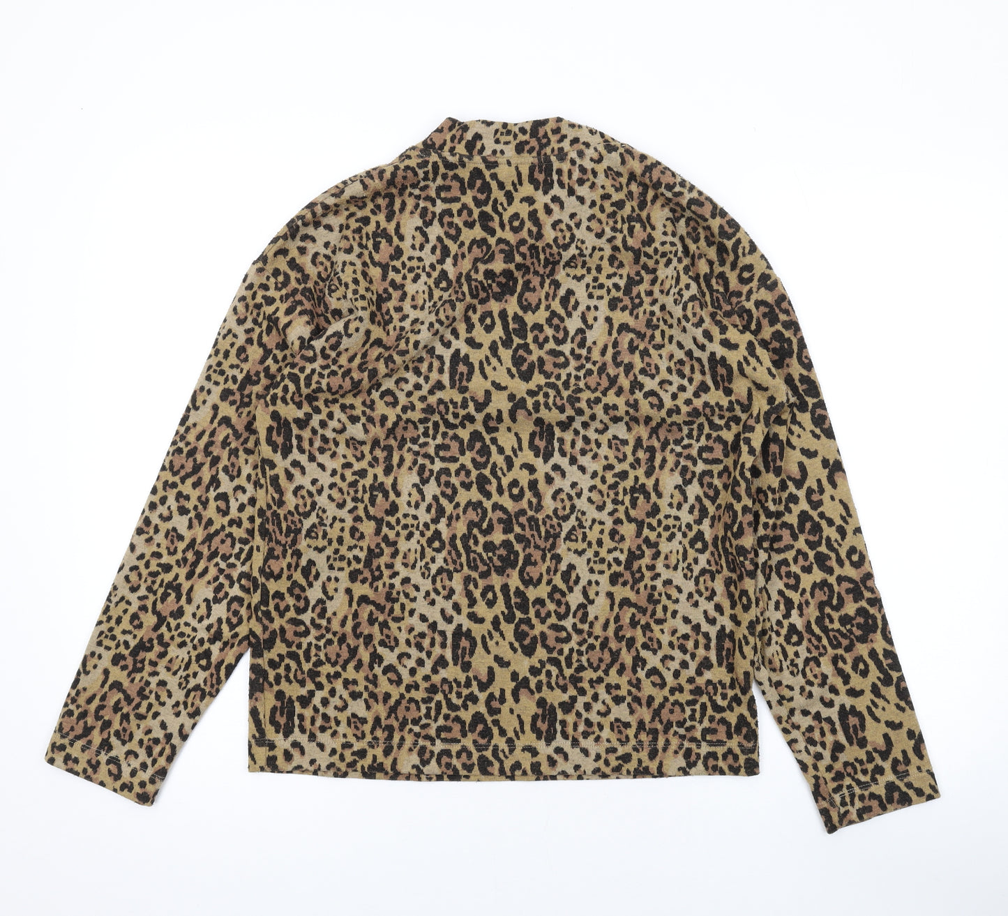 Marks and Spencer Womens Brown Animal Print Polyester Pullover Sweatshirt Size 8 Pullover - Leopard Print